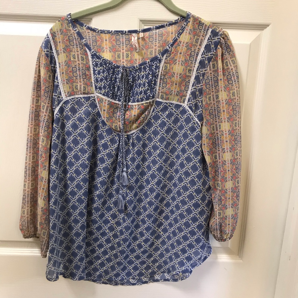 XL Red Camel sheer boho blouse. Never worn.